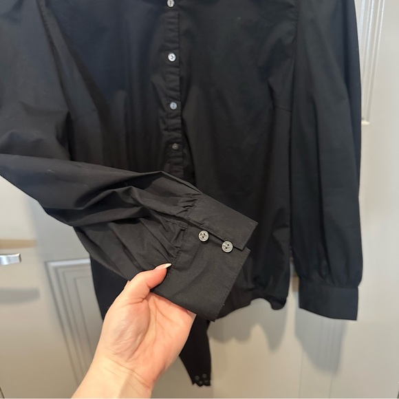 Ambercrombie & Fitch Women’s Button Down Long Sleeve Bodysuit Black Size XL - Picture 4 of 6